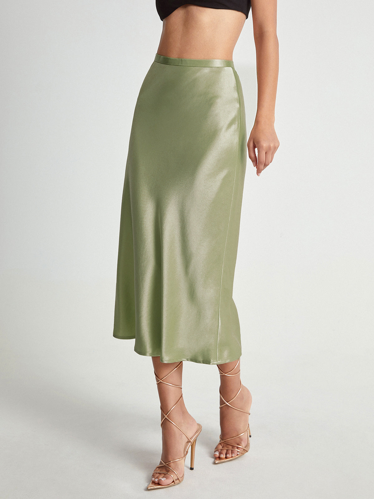 Elira | Satin Midi Nederdel Damer