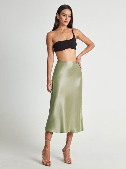 Elira | Satin Midi Nederdel Damer
