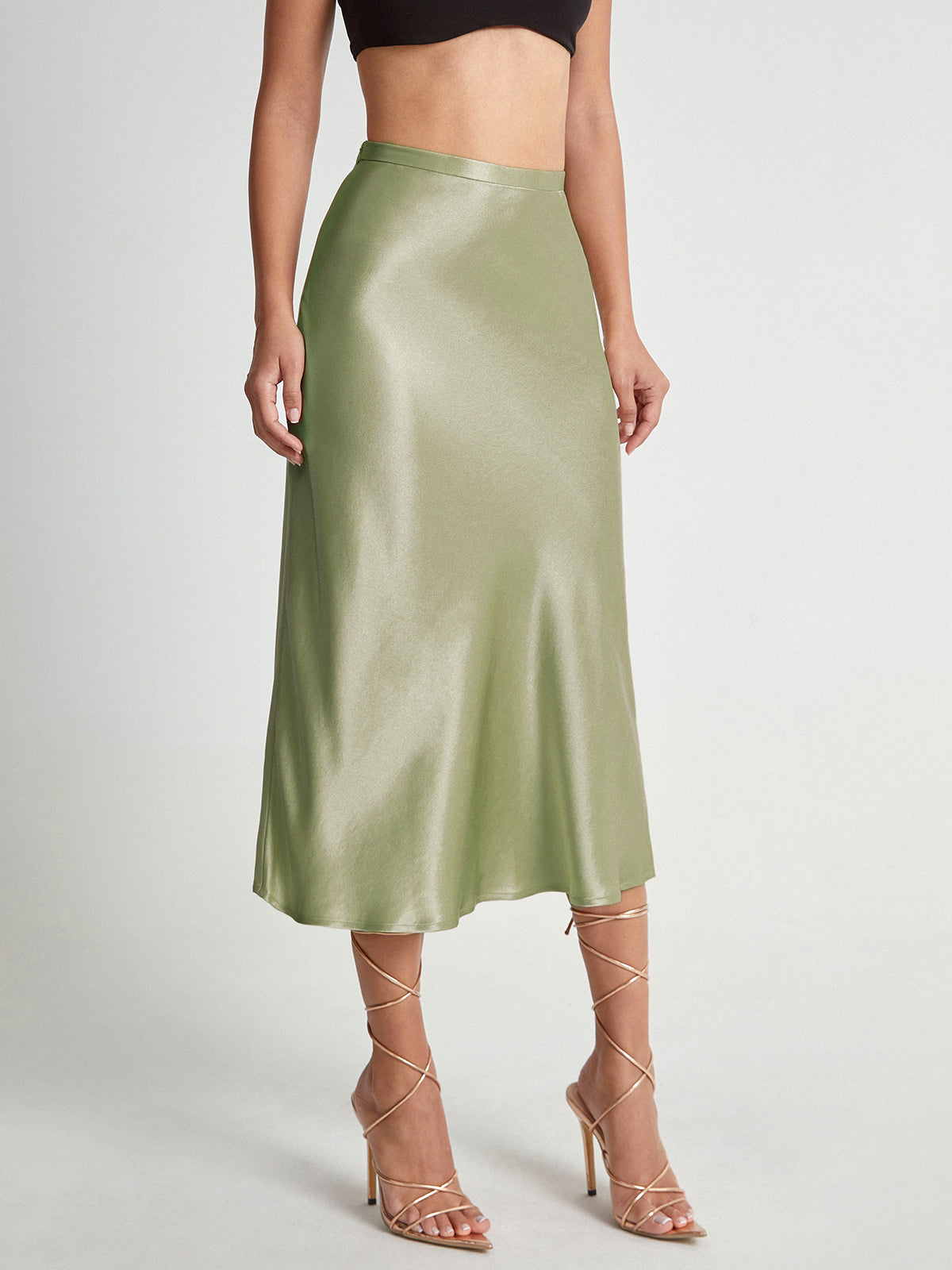 Elira | Satin Midi Nederdel Damer