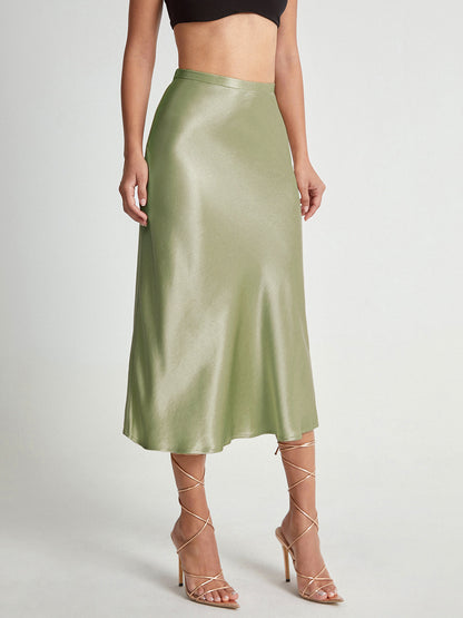 Elira | Satin Midi Nederdel Damer