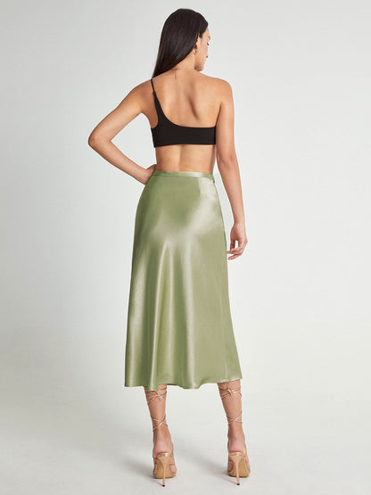Elira | Satin Midi Nederdel Damer