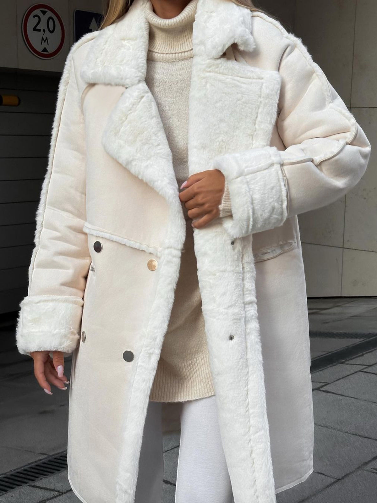 Valentia | Lang Shearling Frakke Oversized