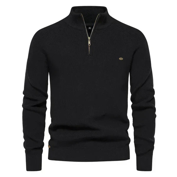 Dante | Herrepullover Med Halv Lynlås & Ståkrave