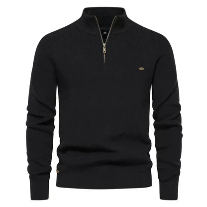 Dante | Herrepullover Med Halv Lynlås & Ståkrave