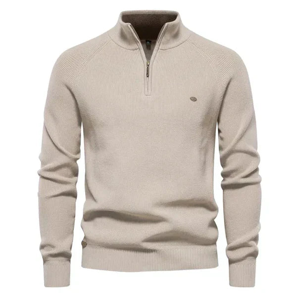 Dante | Herrepullover Med Halv Lynlås & Ståkrave