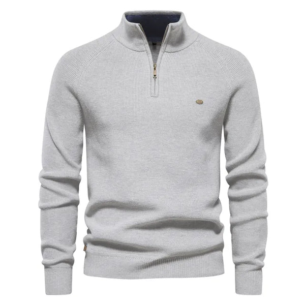 Dante | Herrepullover Med Halv Lynlås & Ståkrave