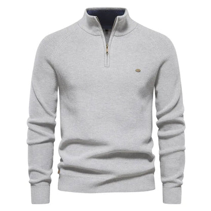 Dante | Herrepullover Med Halv Lynlås & Ståkrave