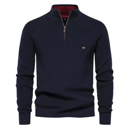 Dante | Herrepullover Med Halv Lynlås & Ståkrave