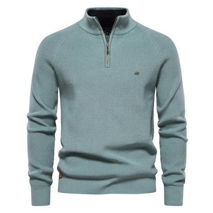 Dante | Herrepullover Med Halv Lynlås & Ståkrave