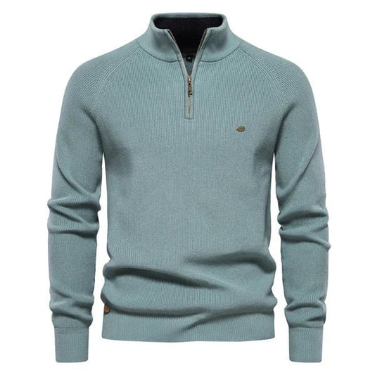 Dante | Herrepullover Med Halv Lynlås & Ståkrave