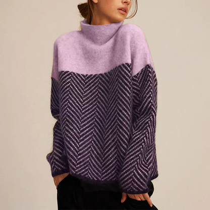 Celestine | Oversized Rullekrave med Sildebensmønster Damer