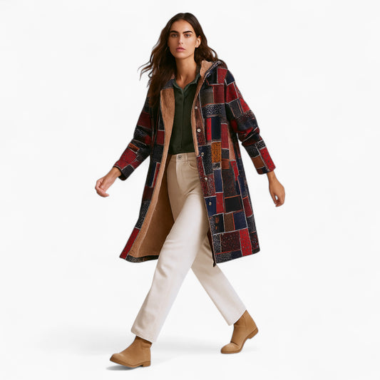 Amaris | Lang Patchwork Vinterjakke Damer