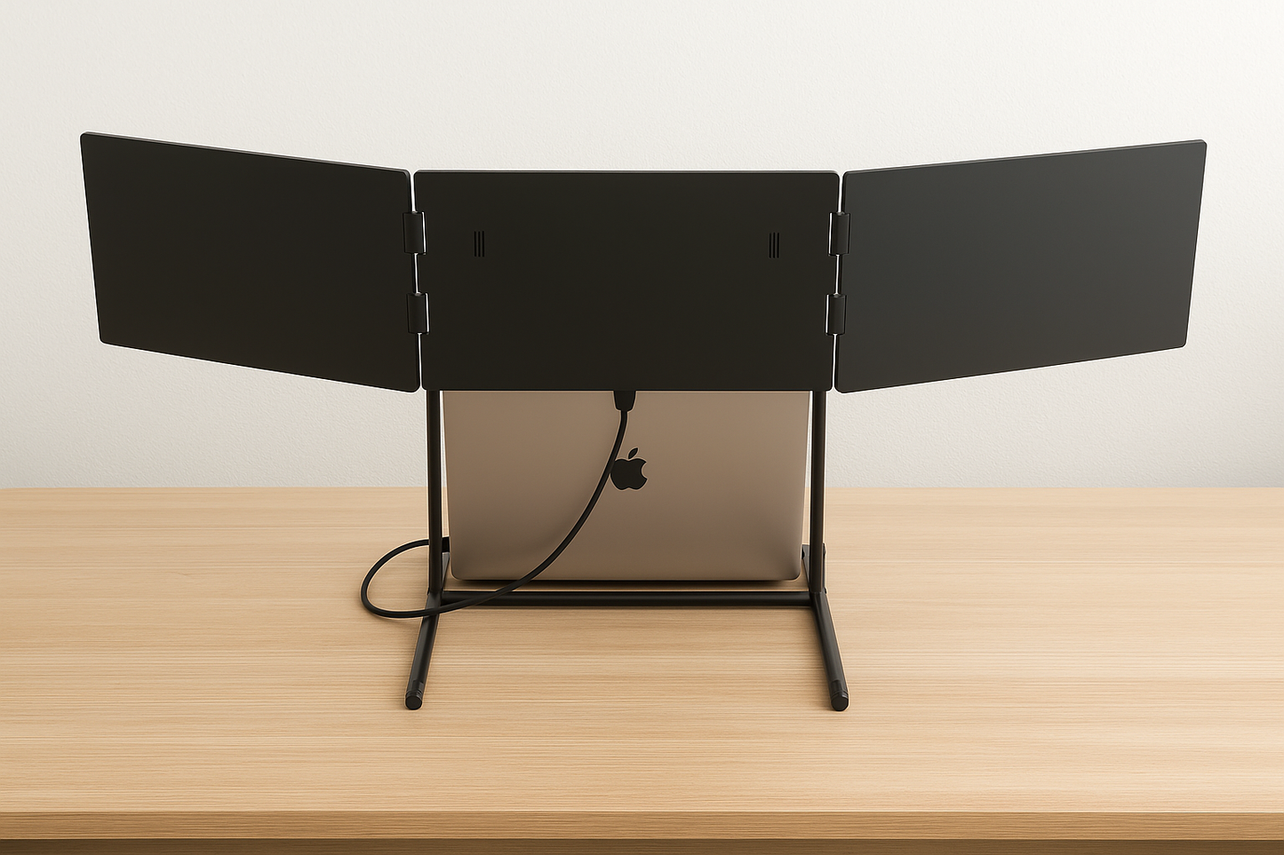 TriScreen Pro™ | Triple Skærmudvidelse til Bærbar | Innovativ Triple Screen Setup til Multitasking og Hjemmearbejde