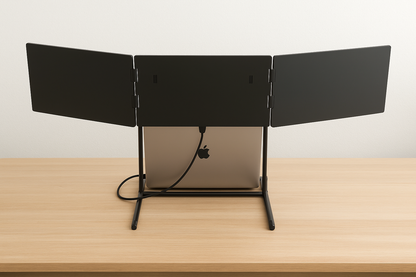 TriScreen Pro™ | Triple Skærmudvidelse til Bærbar | Innovativ Triple Screen Setup til Multitasking og Hjemmearbejde