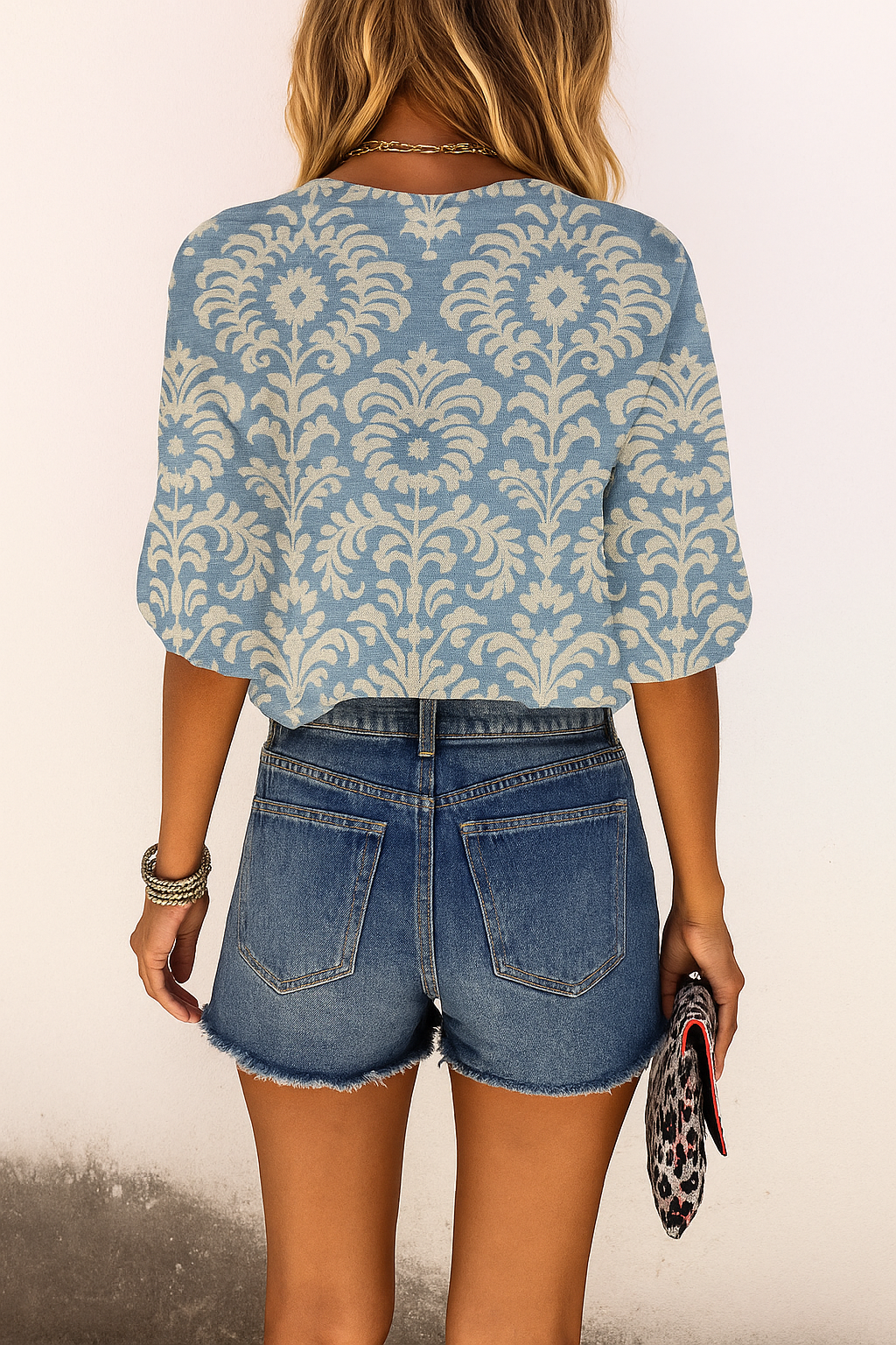 Amaya | Boho Bluse Damer Med Paisley Print & Ballonærmer