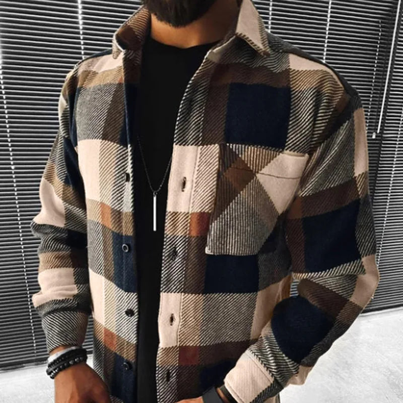 Brayden | Ternet Flannel Overshirt Herre Med Brystlomme