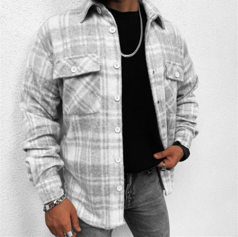 Brayden | Ternet Flannel Overshirt Herre Med Brystlomme