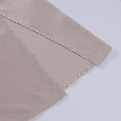 Adriana™ | Damer Satin Maxi-Kjole | Forførende med Dyb V-Hals, Spaghettistropper & Høj Slids