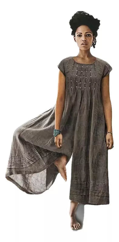 Aluna | Boho Hør Jumpsuit Damer