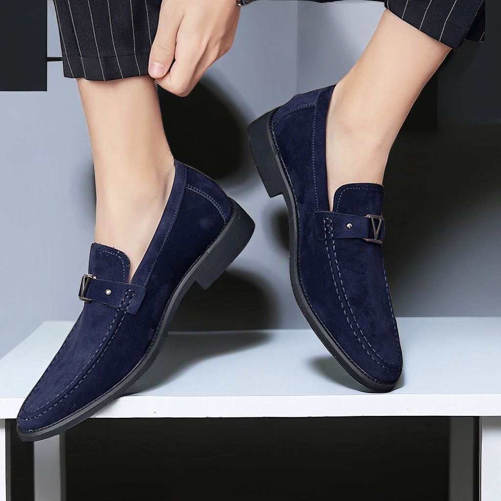 Antonio™ | Herrer Håndlavede Loafers i Ruskind med Gunmetal Spænder
