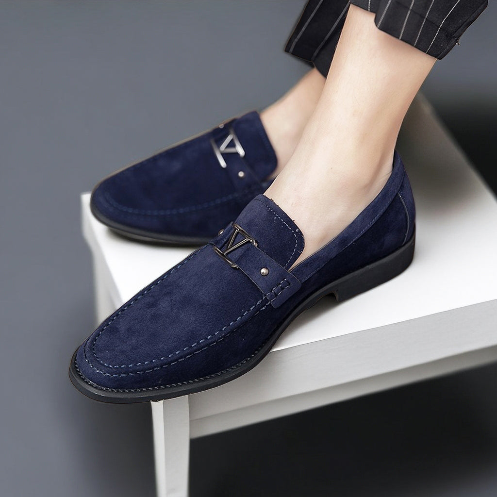 Antonio™ | Herrer Håndlavede Loafers i Ruskind med Gunmetal Spænder
