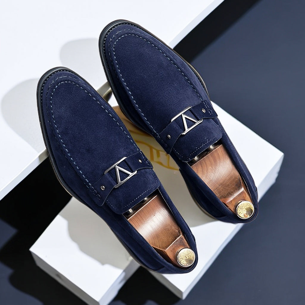 Antonio™ | Herrer Håndlavede Loafers i Ruskind med Gunmetal Spænder
