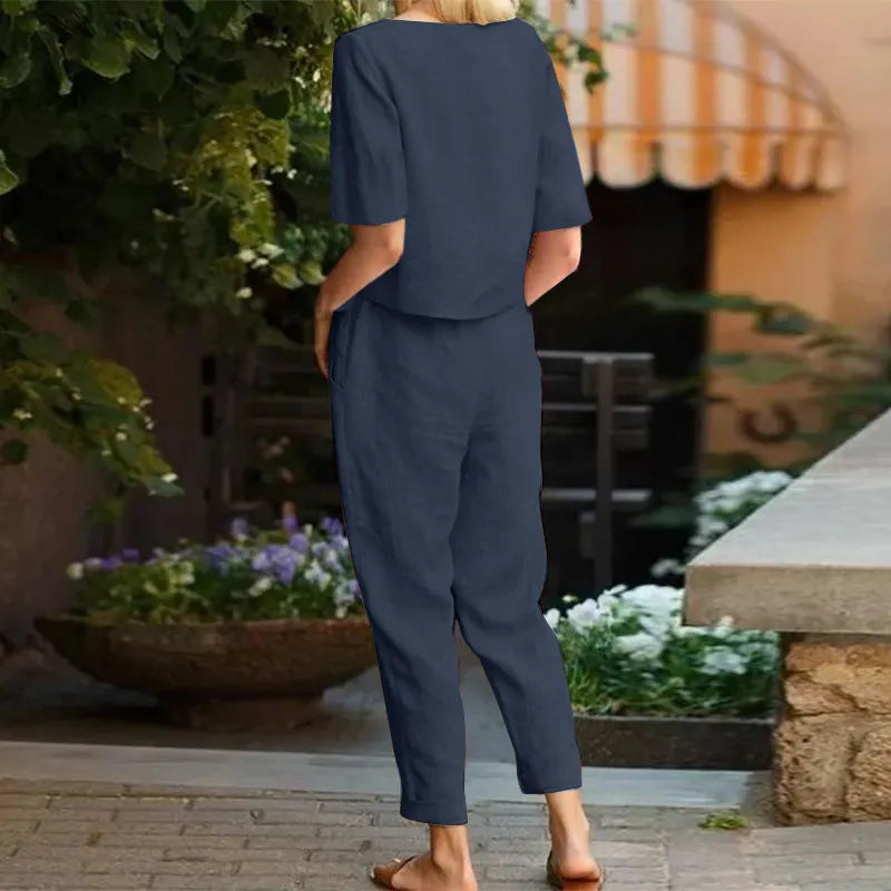 Diana™ | Kvinders Linned To-delt Sæt | Let & Minimalistisk Design