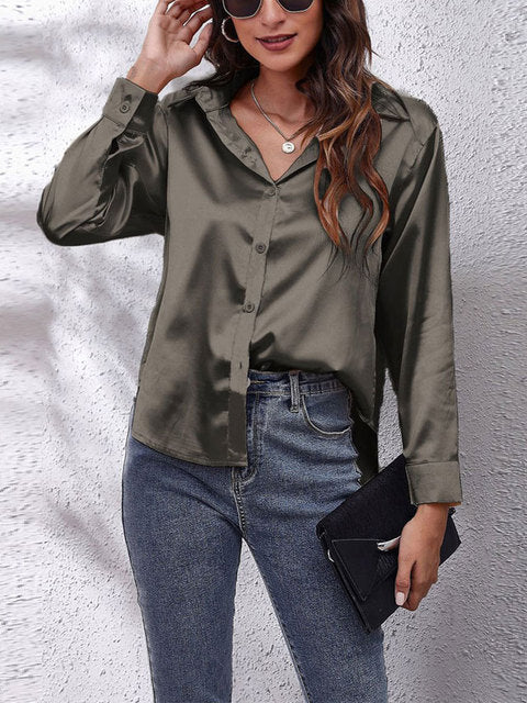 Selene | Satin Bluse