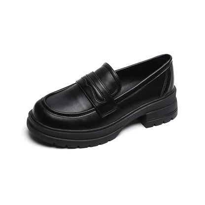 Massimo™ | Sorte Læder Chunky Loafers med Kvaster og Kraftig Sål | Edgy Mokasin-Style Slip-Ons
