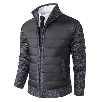 Mauro | Hybrid Herrejakke | Slim Fit Overgangsjakke med Strikkede Ærmer & Vatteret Front