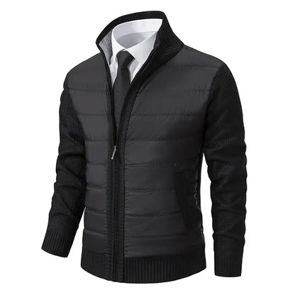 Mauro | Hybrid Herrejakke | Slim Fit Overgangsjakke med Strikkede Ærmer & Vatteret Front