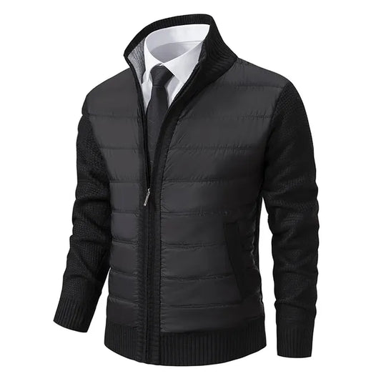 Mauro | Hybrid Herrejakke | Slim Fit Overgangsjakke med Strikkede Ærmer & Vatteret Front