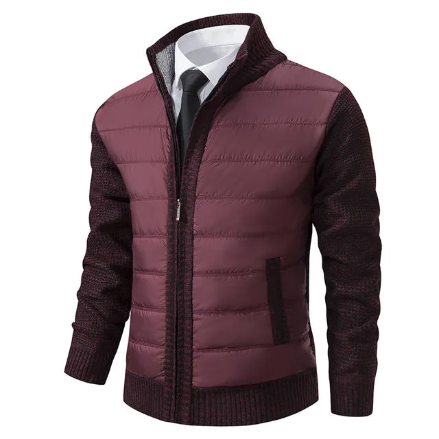 Mauro | Hybrid Herrejakke | Slim Fit Overgangsjakke med Strikkede Ærmer & Vatteret Front