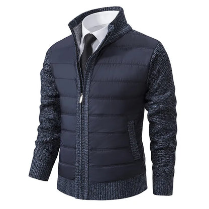 Mauro | Hybrid Herrejakke | Slim Fit Overgangsjakke med Strikkede Ærmer & Vatteret Front