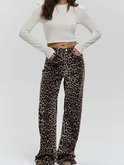 Leona | High-Waist Leopardprint Bukser