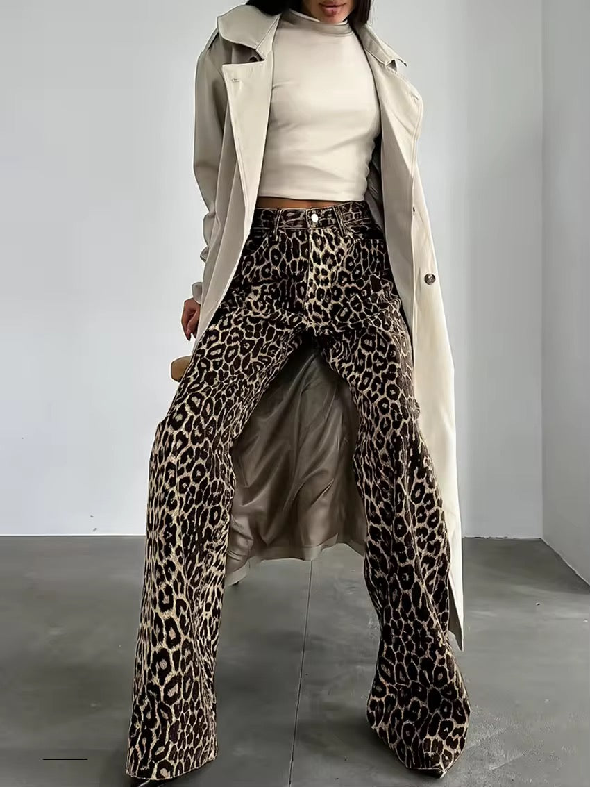 Leona | High-Waist Leopardprint Bukser