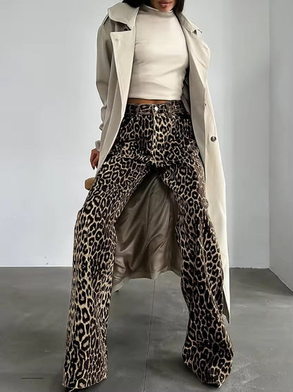 Leona | High-Waist Leopardprint Bukser