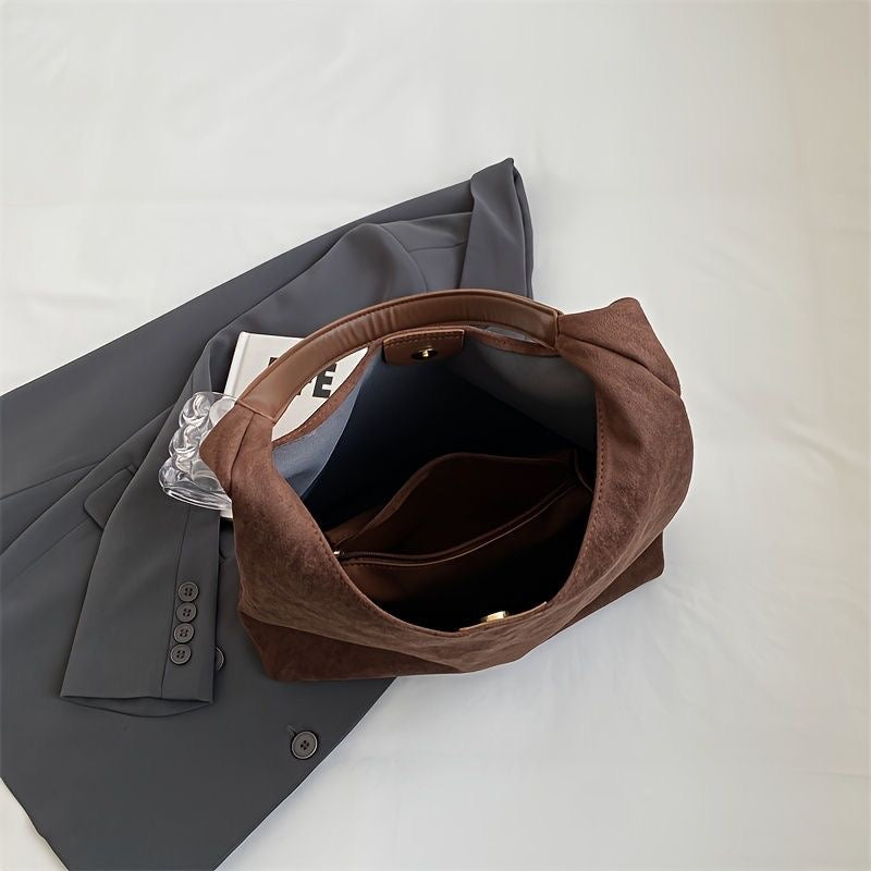 Venice™ | Damer Rummelig og Eksklusiv Ruskinds Tote Bag | Skuldertaske
