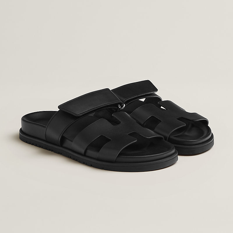 Nerio™ | Unisex Lædersandaler med Bred Rem | Komfortable Sommertøfler med Velcrolukning og Anatomisk Sål