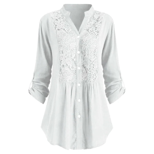 Elanora | Tunika-bluse til Damer med Blondebroderi