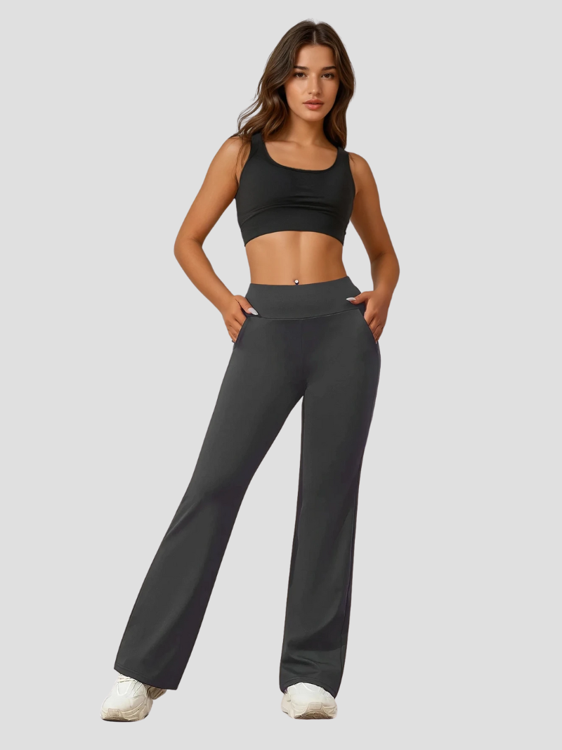 Seraya™ | Dame Vid Yoga Sportsbukser med Høj Talje | Blød, Åndbar Athleisure Lounge Buks