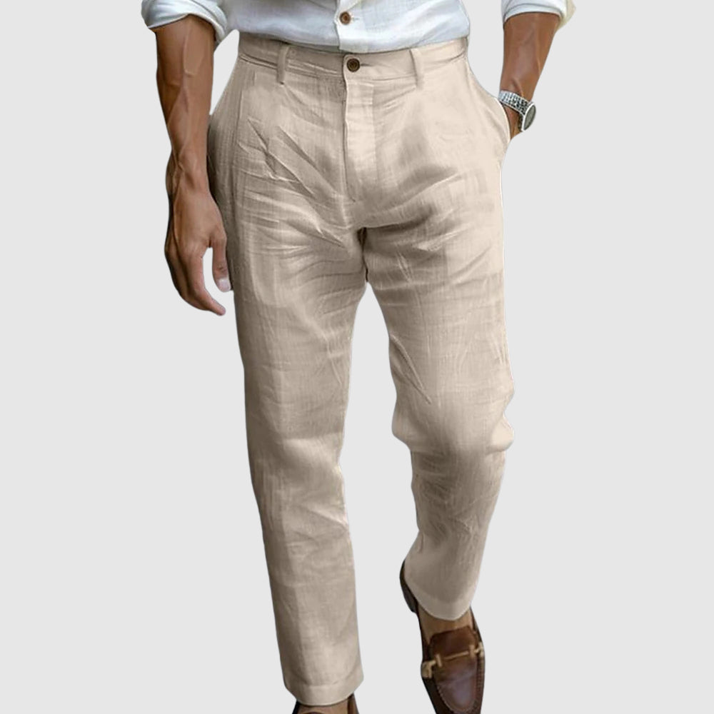 Eliano | Sommerbukser til Mænd i Hørlook med Tapered Fit