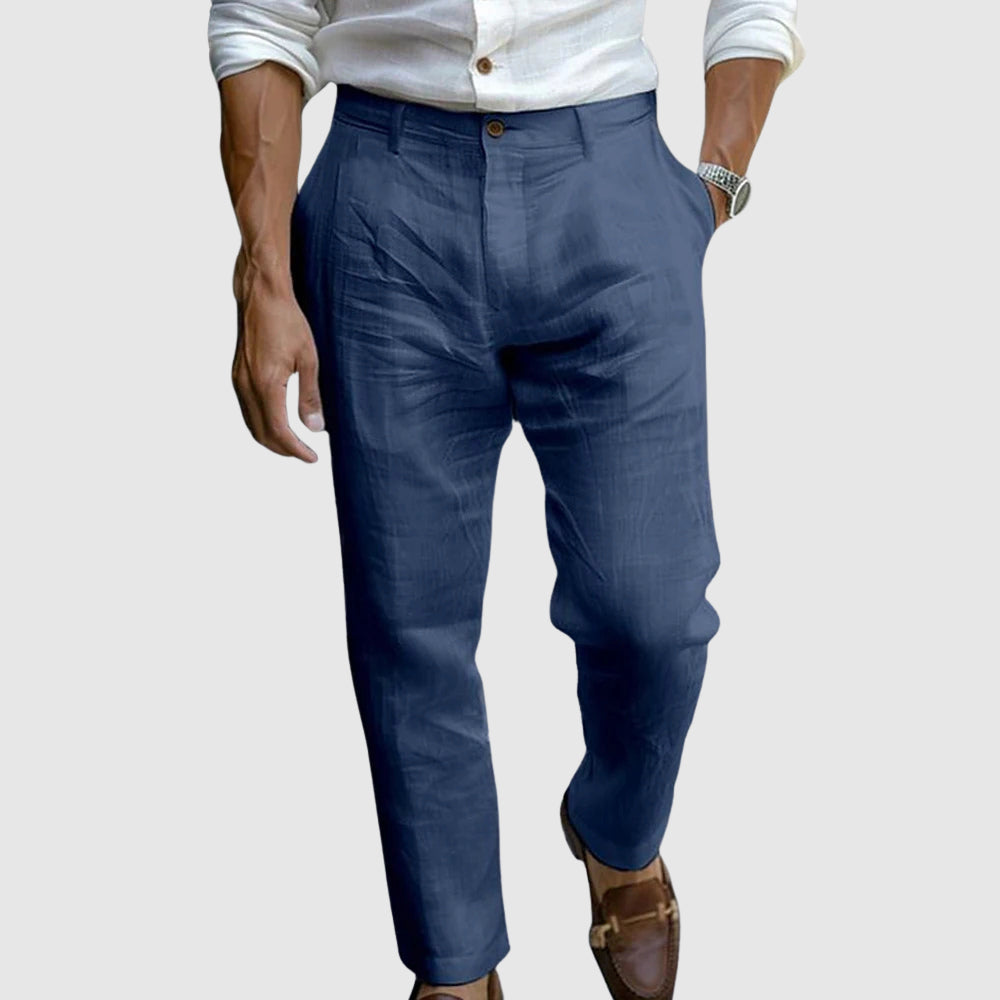 Eliano | Sommerbukser til Mænd i Hørlook med Tapered Fit