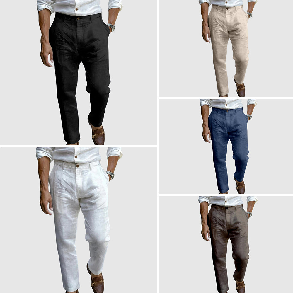 Eliano | Sommerbukser til Mænd i Hørlook med Tapered Fit