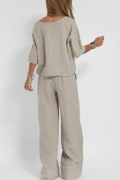 Liora | Linned Co-Ord Sæt Damer