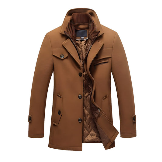 Loran™ | Casual Herre Trenchcoat med Slank Pasform og Vintervarme