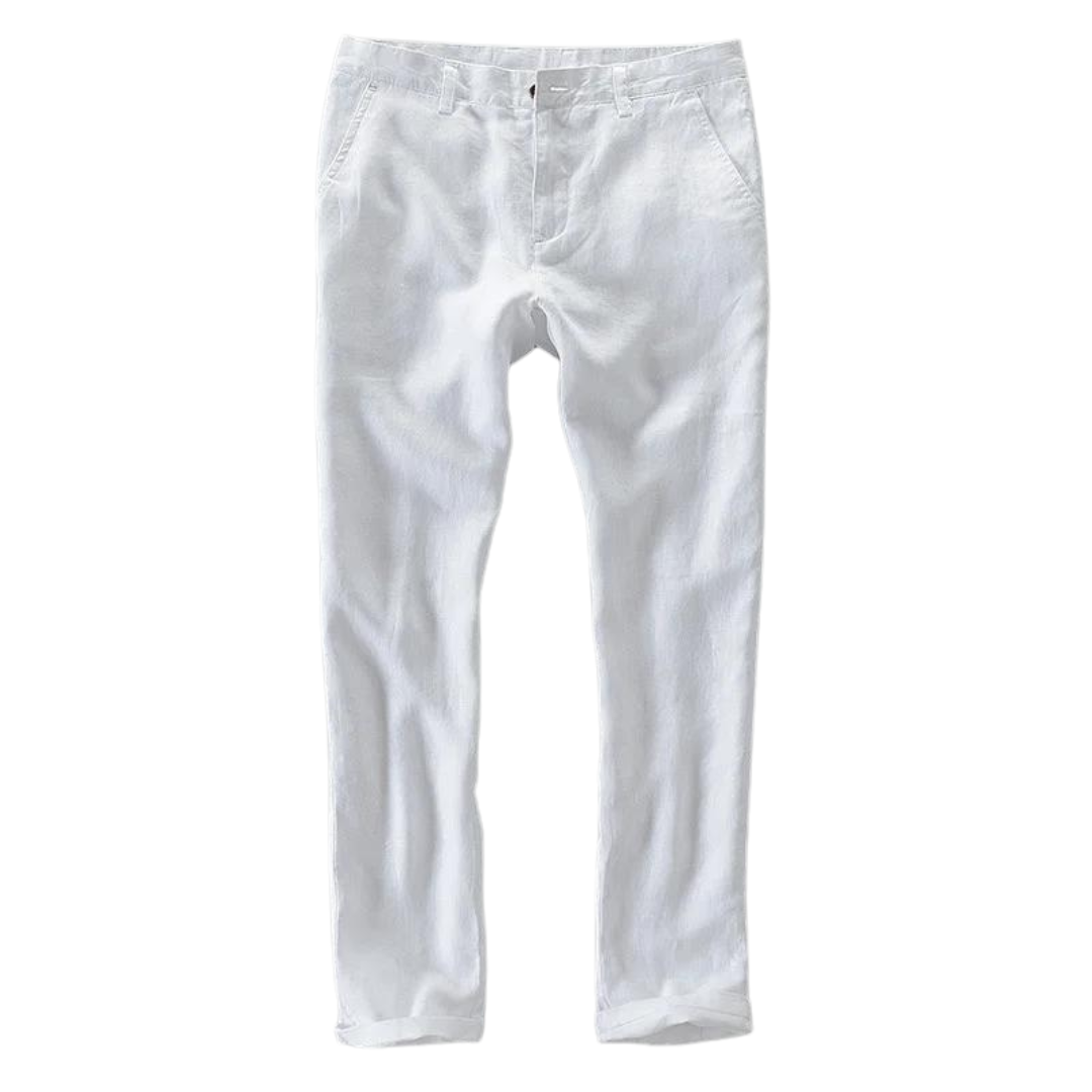 Cassian™ | Herre Hør Sommerbukser | Luftige Smart Casual Bukser i Bomuld-Hørblanding med Lige Pasform