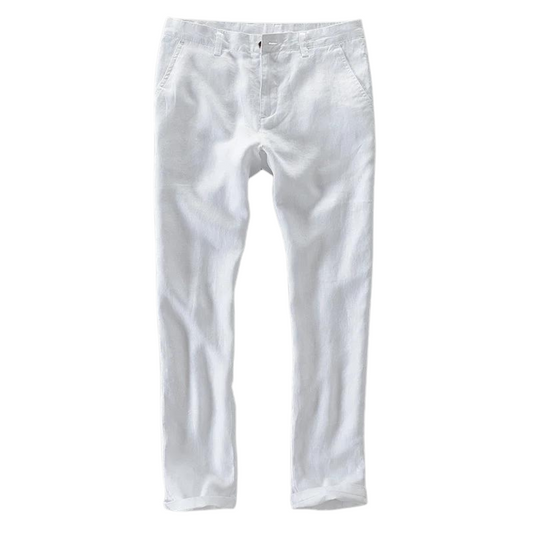 Cassian™ | Herre Hør Sommerbukser | Luftige Smart Casual Bukser i Bomuld-Hørblanding med Lige Pasform