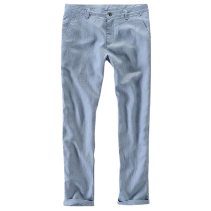 Cassian™ | Herre Hør Sommerbukser | Luftige Smart Casual Bukser i Bomuld-Hørblanding med Lige Pasform