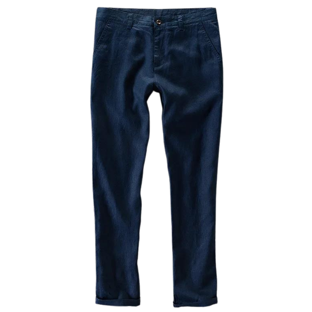 Cassian™ | Herre Hør Sommerbukser | Luftige Smart Casual Bukser i Bomuld-Hørblanding med Lige Pasform